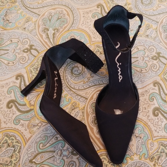 Nina Shoes - Sexy Nina Sz 7 Satin Stillettos with Ankle Strap